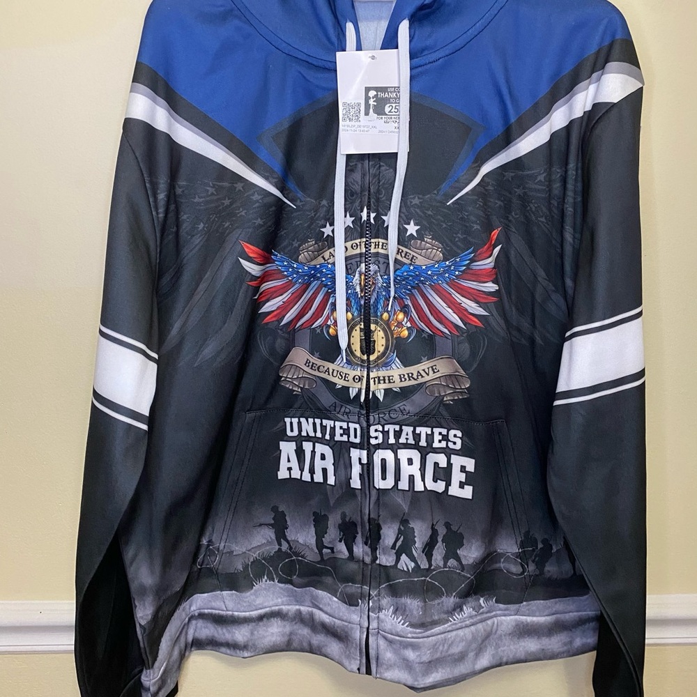 Gearvet Hoodie Size XXL U.S. Airforce Veteran Sweatshirt Long Sleeve new